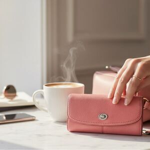 Coach Pink Leather Wallet